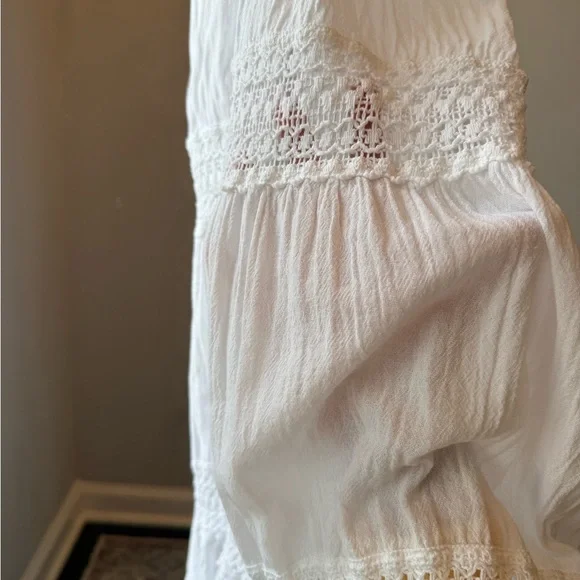 Boho White Sleeveless Dress - Picture 4 of 5